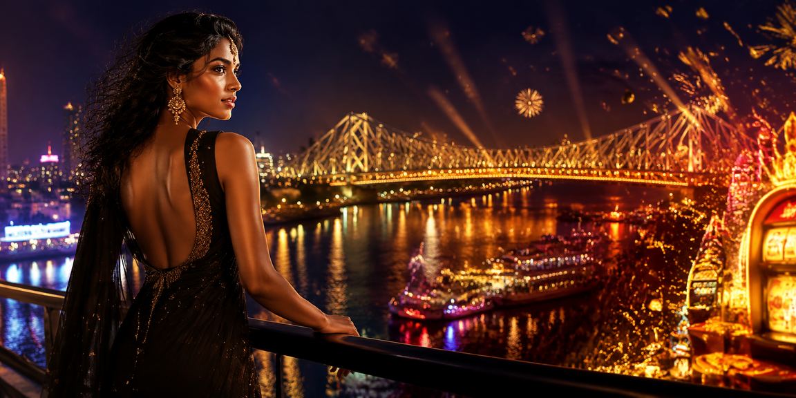 Kolkata Howrah Bridge with casino and Bollywood theme